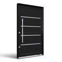 Ver imagem 3 de Porta Pivotante de Aluminio com  Friso Puxador de 1 metro 225x130 Lucasa Aluminio