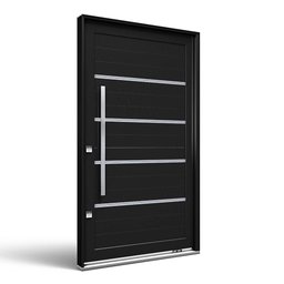 Porta Pivotante de Aluminio com  Friso Puxador de 1 metro 225x130 Lucasa Aluminio - 2