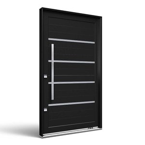 Porta Pivotante de Aluminio com  Friso Puxador de 1 metro 225x130 Lucasa Aluminio