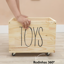 Ver imagem 2 de Caixote de Madeira Baú Infantil Little Toys Organizador de Brinquedos com Rodinhas Giratórias