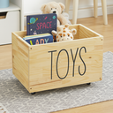 Ver imagem 1 de Caixote de Madeira Baú Infantil Little Toys Organizador de Brinquedos com Rodinhas Giratórias