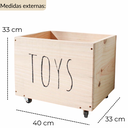 Ver imagem 4 de Caixote de Madeira Baú Infantil Little Toys Organizador de Brinquedos com Rodinhas Giratórias