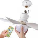 Ver imagem 2 de Ventilador Lampada de Teto E27 Silencioso 6 Helices Controle Ajustavel Verao Iluminaçao Dimerizavel 