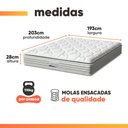 Ver imagem 4 de Colchão Casal King Molas Ensacadas Granville com Pillow 193x203x28cm Branco Probel
