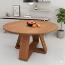 Ver imagem 1 de Mesa de Jantar Redonda Rustica 90cm em Mdf Base Escultural