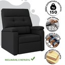 Ver imagem 5 de Poltrona do Papai Reclinável Negro Suede Luanda Shop Jm