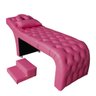Maca Estética Capitonê com Escada e Almofada Sintético Pink - Ninho Decor - 1
