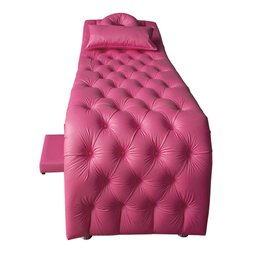 Maca Estética Capitonê com Escada e Almofada Sintético Pink - Ninho Decor - 4