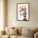 Ver imagem 2 de Quadro Decorativo Surrealismo Mulher Plantas - 70x50cm:moldura Branca
