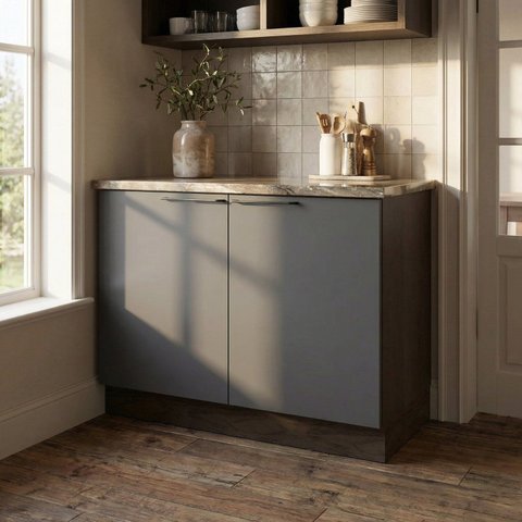 Balcão 120cm 2 Portas 1 Prateleira Interna Cozinha Lisboa sem Tampo