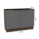 Ver imagem 3 de Balcão 120cm 2 Portas 1 Prateleira Interna Cozinha Lisboa sem Tampo