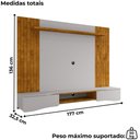 Ver imagem 3 de Painel Suspenso Tv 65 Pol 177 Cm Buzios Naturalle Off White Bechara