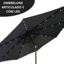 Ver imagem 3 de Ombrelone Base Central Articulado Redondo 2,7m Alumínio com Led Piscina Importway Iwobcal-270 Azul