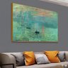Quadro Claude Monet Impressão Nascer Do Sol (1872):120x80 cm/BORDA INFINITA - 4
