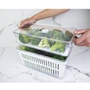 Ver imagem 4 de Kit 2 Organizadores Geladeira 2,8l Cozinha Multiuso com Respiradouro Frutas Legumes Clear Fresh ou