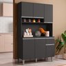 Armário Cozinha Compacta 6 Portas Marcia 105cm Cinza Ajl Móveis - 3