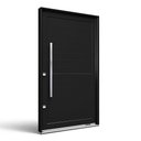 Ver imagem 3 de Porta Pivotante de Aluminio com Puxador de 1 metro 225x130 Preto Lucasa Aluminio