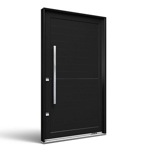 Porta Pivotante de Aluminio com Puxador de 1 metro 225x130 Preto Lucasa Aluminio