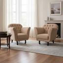Ver imagem 1 de Kit 2 Poltronas Decorativa Dália Bouclé Amarelo