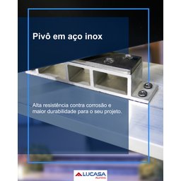 Porta Pivotante de Aluminio com Puxador de 1 metro 225x130 Lucasa Aluminio - 4