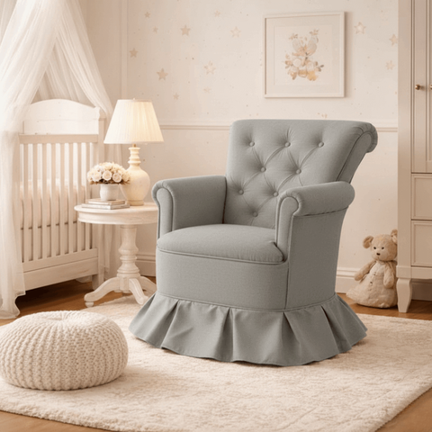 Poltrona Balanço Amentação Quarto Confortável Descanso Sala Leitura Suede:suede Cinza