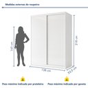 Ver imagem 4 de Guarda Roupa Solteiro Premium Salvador 138cm 2 Portas 2 Gavetas Yescasa Branco