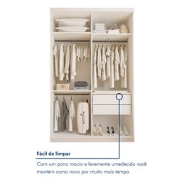Guarda Roupa Solteiro Premium Salvador 138cm 2 Portas 2 Gavetas Espresso Móveis - 8