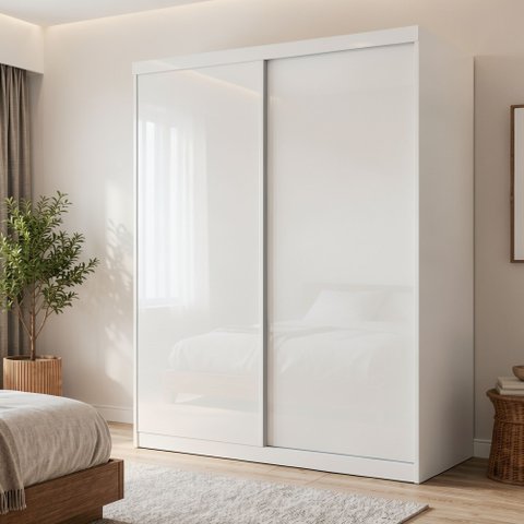 Guarda Roupa Solteiro Premium Salvador 138cm 2 Portas 2 Gavetas Yescasa Branco