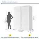 Ver imagem 4 de Guarda Roupa Solteiro Premium Salvador 138cm 2 Portas 2 Gavetas Yescasa Branco