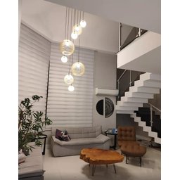Lustre Pendente para Sala Pé Direito Duplo Mix Ball P7 - Marfim - 10