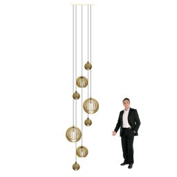 Lustre Pendente para Sala Pé Direito Duplo Mix Ball P7 - Marfim - 8