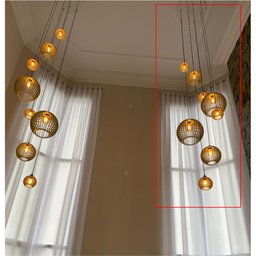 Lustre Pendente para Sala Pé Direito Duplo Mix Ball P7 - Marfim - 5