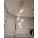 Ver imagem 2 de Lustre Pendente para Sala Pé Direito Duplo Mix Ball P7 - Marfim