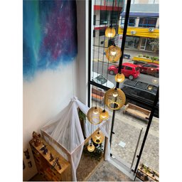 Lustre Pendente para Sala Pé Direito Duplo Mix Ball P7 - Marfim - 1