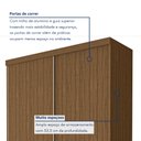 Ver imagem 3 de Guarda Roupa Solteiro Premium Salvador 138cm 2 Portas 2 Gavetas Espresso Móveis