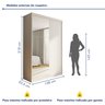 Guarda Roupa Solteiro Premium Salvador Plus 138cm com Espelho 2 Portas 2 Gavetas Espresso      - 9