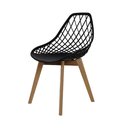 Ver imagem 1 de Cadeira para Mesa Sala Cozinha Jantar Kaila Base Wood Preta