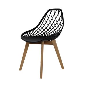 Cadeira para Mesa Sala Cozinha Jantar Kaila Base Wood Preta