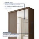 Ver imagem 3 de Guarda Roupa Solteiro Premium Salvador Plus 138cm com Espelho 2 Portas 2 Gavetas Yescasa