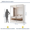 Ver imagem 4 de Guarda-Roupa Solteiro 2 Portas de Correr 2 Gavetas e 6 Espelhos Salvador Top Yescasa Branco