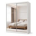 Ver imagem 3 de Guarda-Roupa Solteiro 2 Portas de Correr 2 Gavetas e 6 Espelhos Salvador Top Yescasa Branco