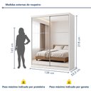 Ver imagem 4 de Guarda-Roupa Solteiro 2 Portas de Correr 2 Gavetas e 6 Espelhos Salvador Top Yescasa Branco