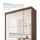 Ver imagem 3 de Guarda Roupa Solteiro Premium Salvador Top 138cm com Espelho 2 Portas 2 Gavetas Espresso     