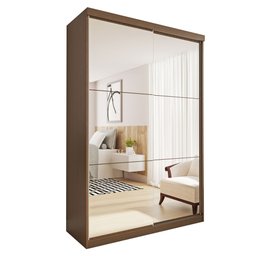 Guarda Roupa Solteiro Premium Salvador Top 138cm com Espelho 2 Portas 2 Gavetas Espresso      - 14