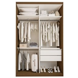 Guarda Roupa Solteiro Premium Salvador Top 138cm com Espelho 2 Portas 2 Gavetas Espresso      - 13