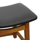 Ver imagem 5 de Puff Confort Madeira Maciça Assento Anatômico - Amêndoa - Estofado Corano Preto