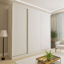 Ver imagem 1 de Guarda-Roupa Casal 3 Portas de Correr 4 Gavetas Cronos Yescasa Branco