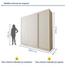 Ver mais imagens de Guarda-Roupa Casal 3 Portas de Correr 4 Gavetas Cronos Yescasa Branco