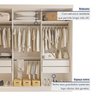 Guarda Roupa Casal Premium Cronos 205,9cm 3 Portas 4 Gavetas Espresso Móveis - 5