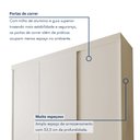 Ver imagem 3 de Guarda-Roupa Casal 3 Portas de Correr 4 Gavetas Cronos Yescasa Branco